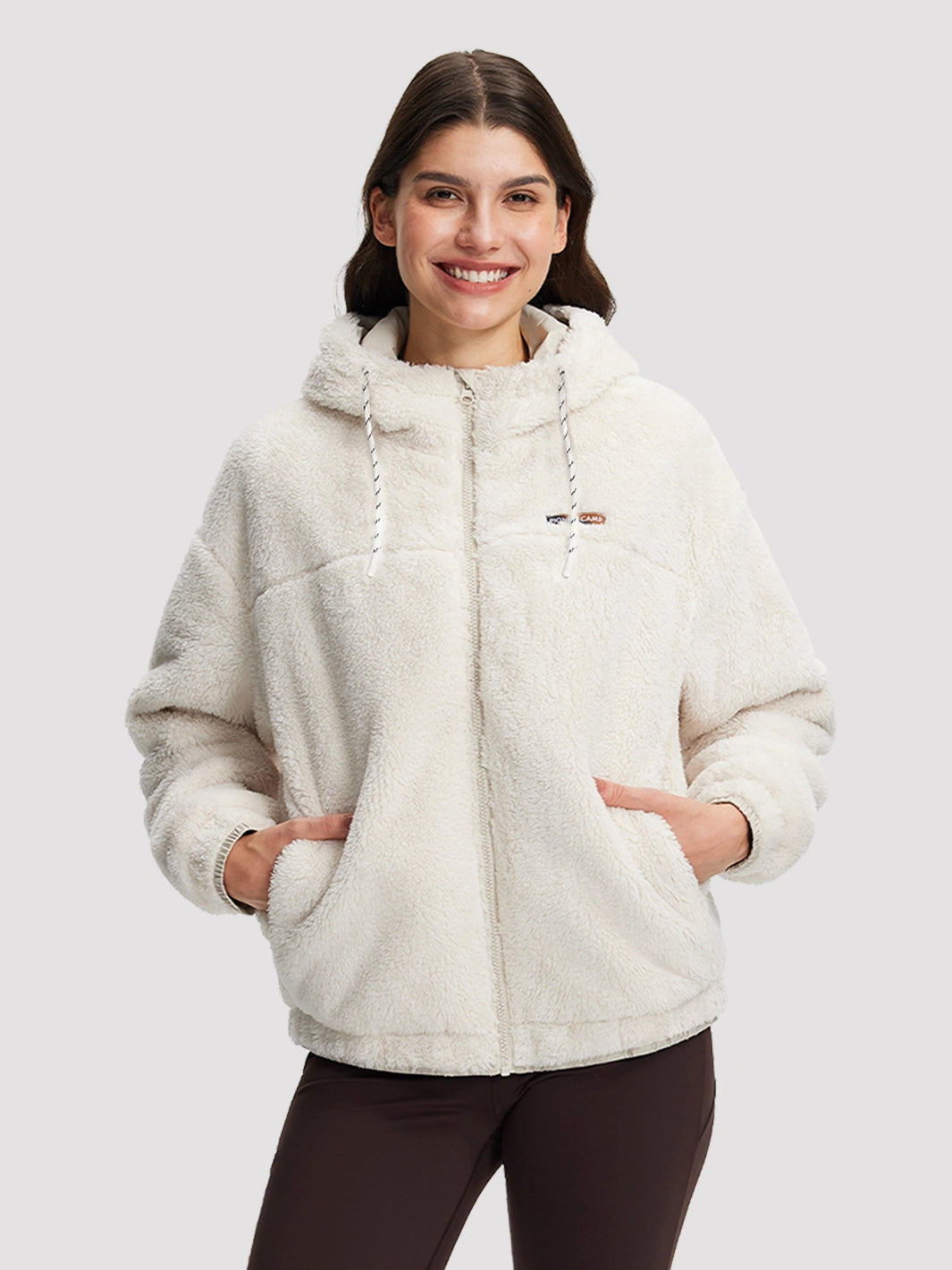 Women's Oversized Hooded Sherpa Fleece Jacket