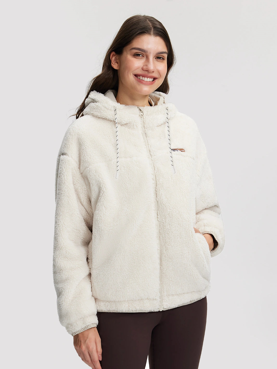 Women's Oversized Hooded Sherpa Fleece Jacket