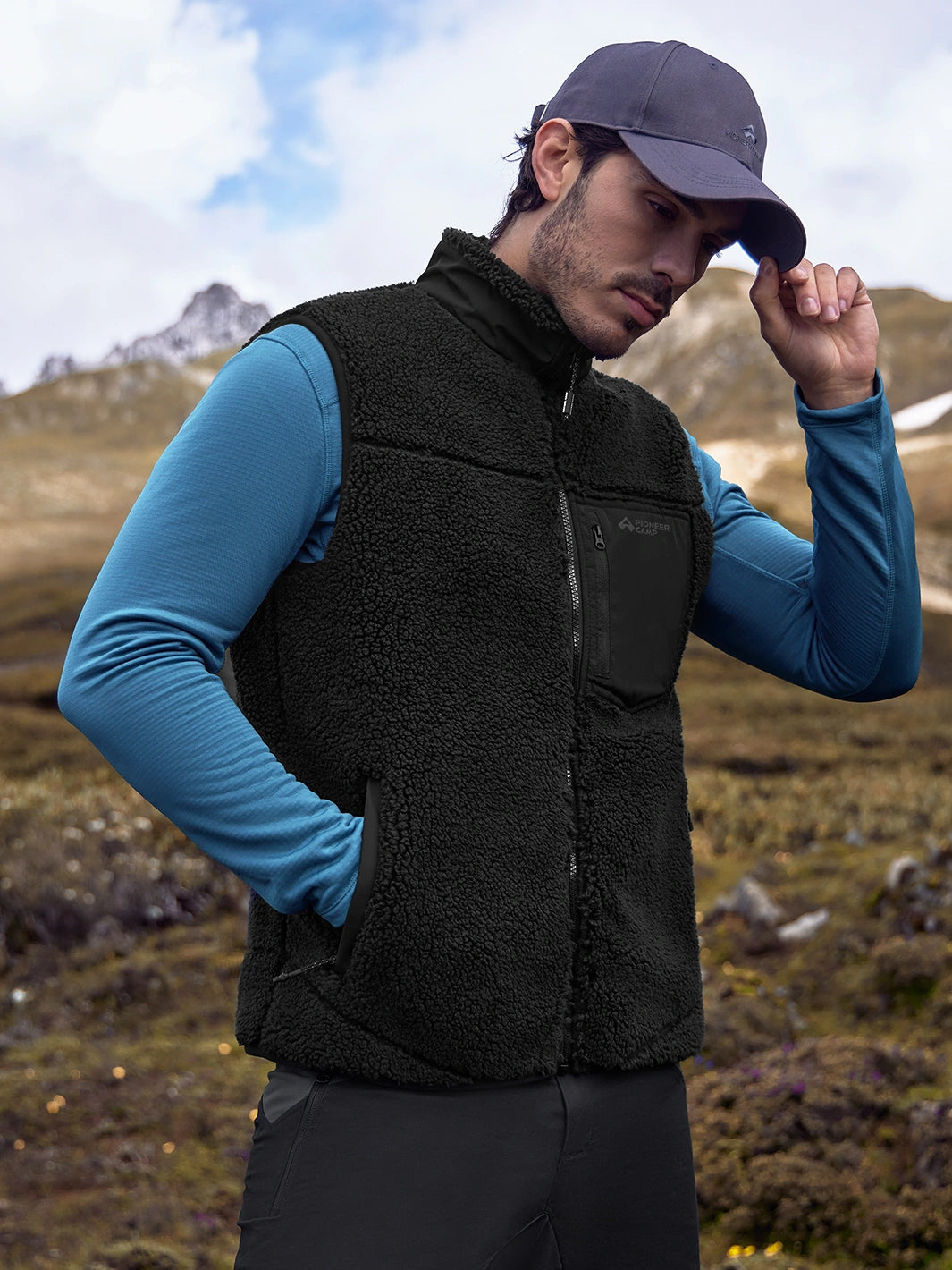 Men's 550g Sherpa Fleece Full-Zip Winter Vest