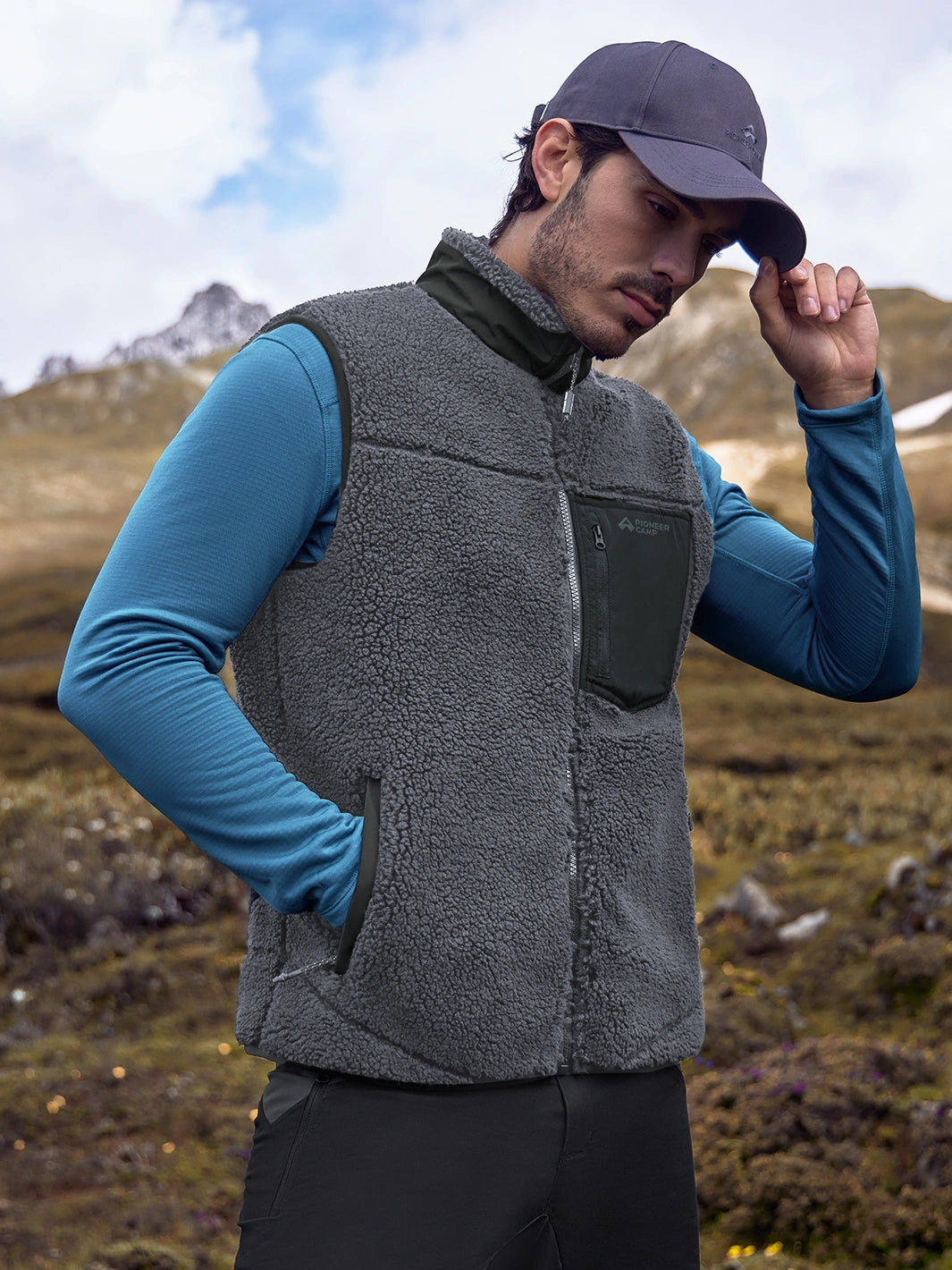 Men's 550g Sherpa Fleece Full-Zip Winter Vest