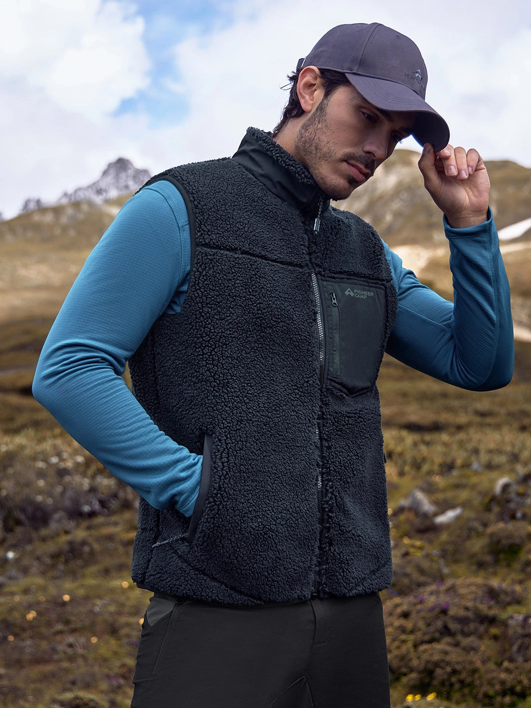 Men's 550g Sherpa Fleece Full-Zip Winter Vest
