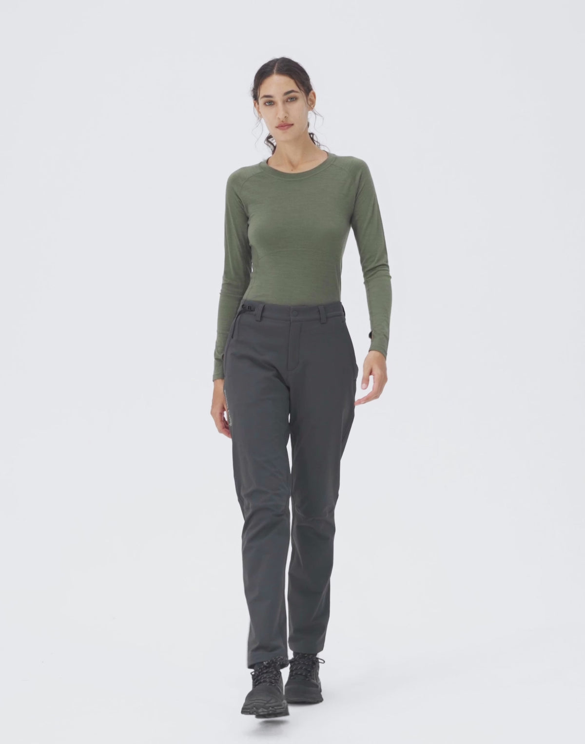 Загрузить видео: Women's Water-Resistant Fleece Lined Straight Hiking Pants
